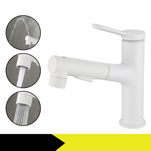 Pull type basin faucet household