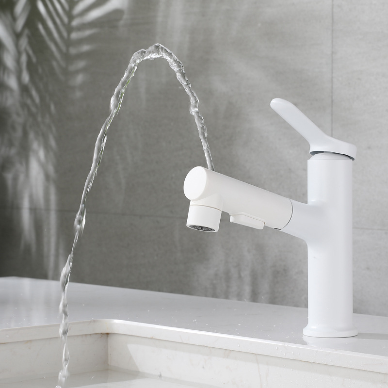 Pull type basin faucet household