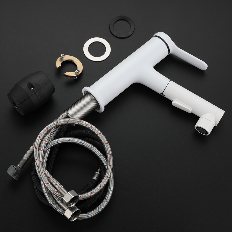 Pull type basin faucet household