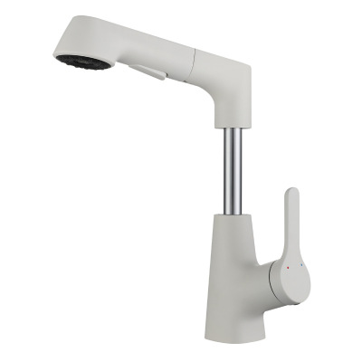 Rotary pull basin faucet