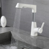 Rotary pull basin faucet