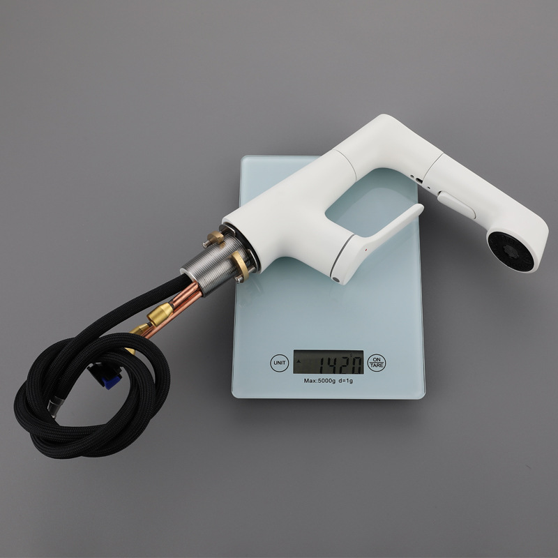 Rotary pull basin faucet