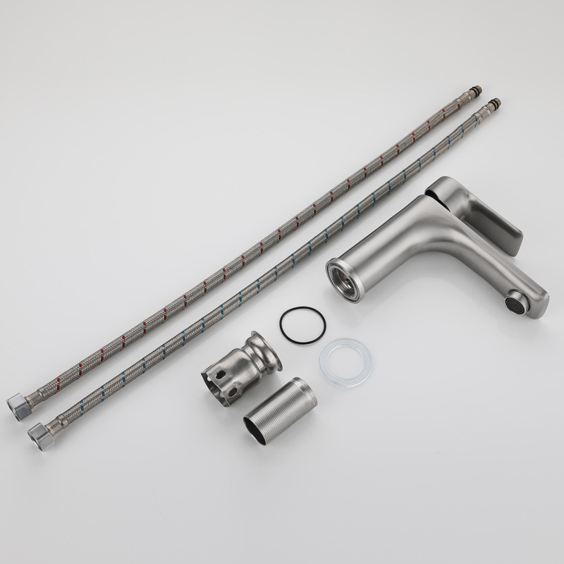 Single hole basin faucet hot and cold