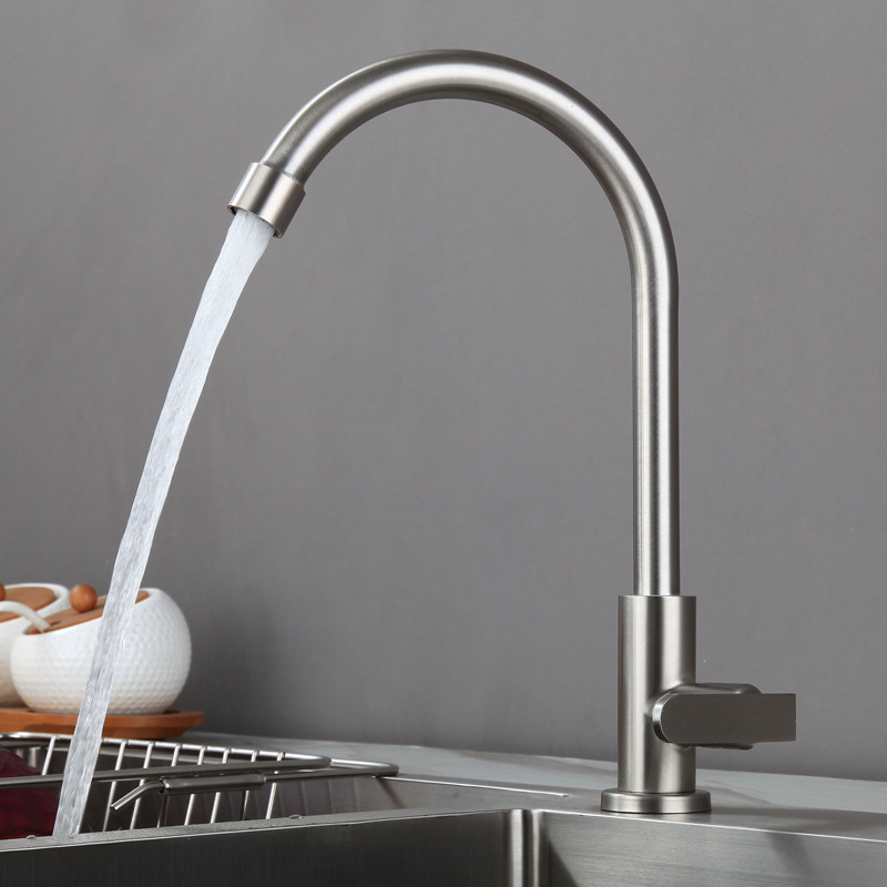 Stainless steel high quality kitchen single faucet