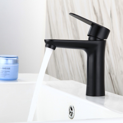 Black basin faucet hot and cold 8