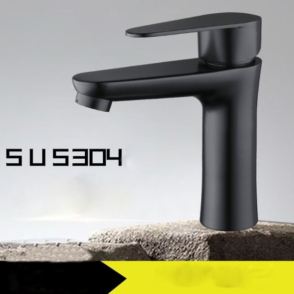 Black basin faucet hot and cold 8