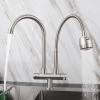 Faucet single cold double pipe double handle universal rotation