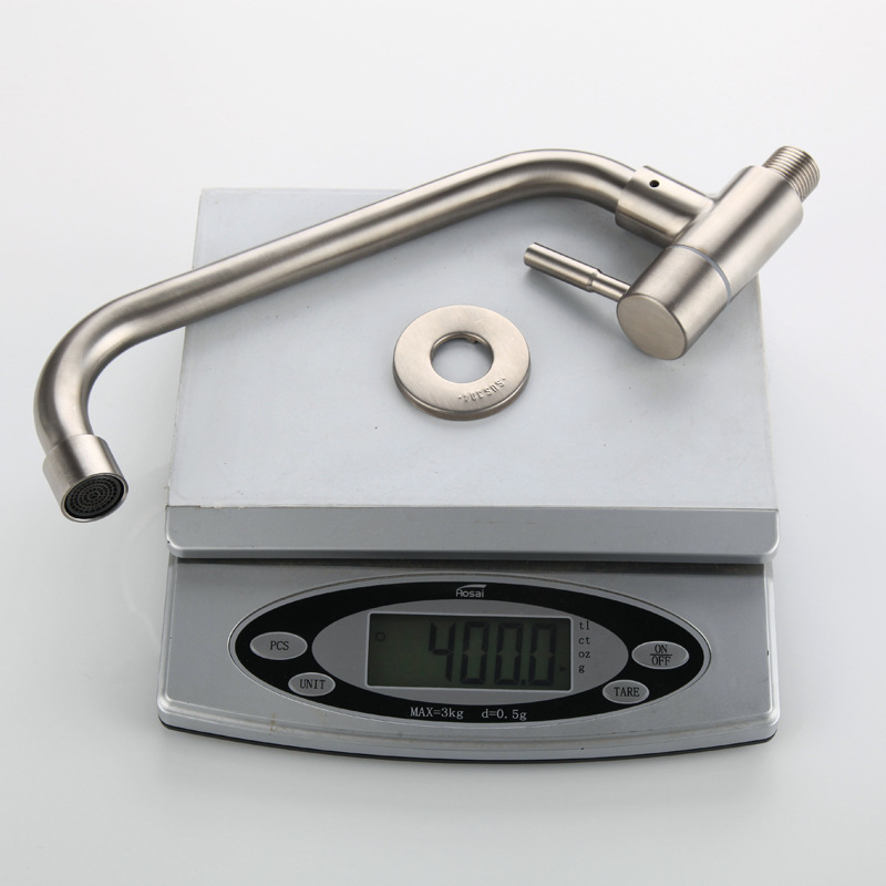 Kitchen water tank with single cold tap into wall