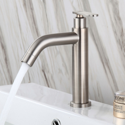 Single cold basin faucet bathroom wash basin wash station