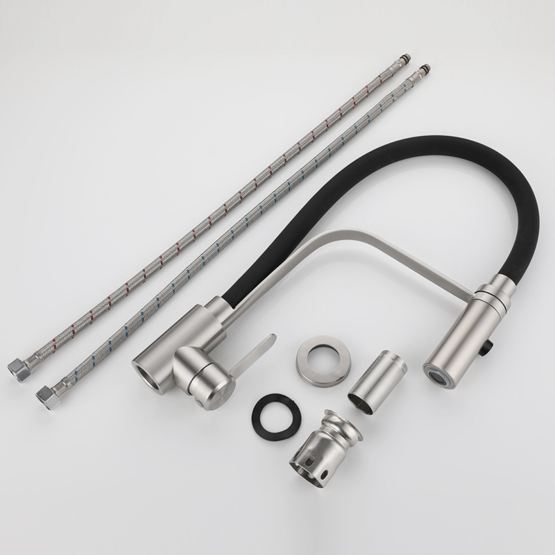 Telescopic silica gel universal sink faucet